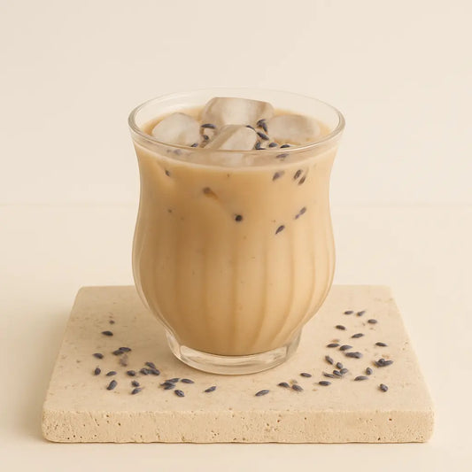 iced coffee recipe with instant coffee; lavender latte