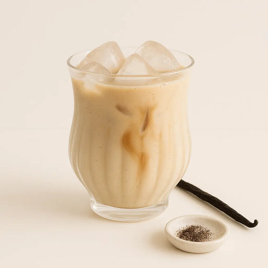 Iced coffee recipe using instant coffee; instant cold coffee recipe; vanilla bean