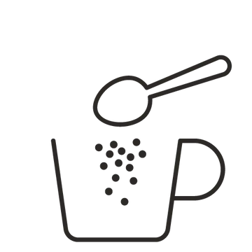 Instant coffee granules gently poured into cup